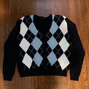 John Galt Blue Elizabeth Argyle Cardigan